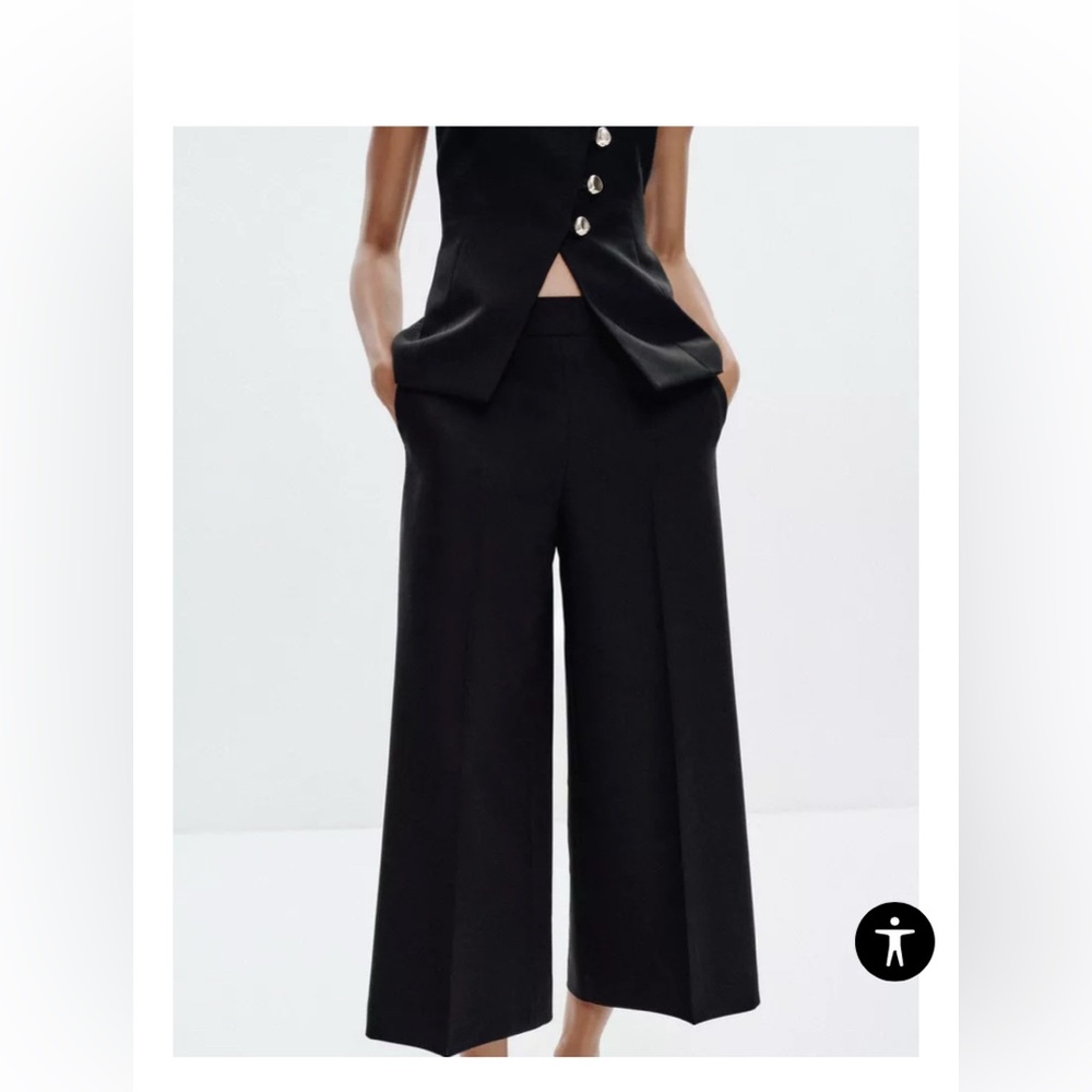 Zara Black Wide Leg Culotte